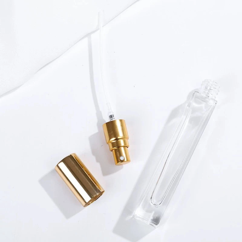 Homay  mini glass tube 5ml 8ml 10ml 15ml clear perfume spray glass bottle with  sprayer pump