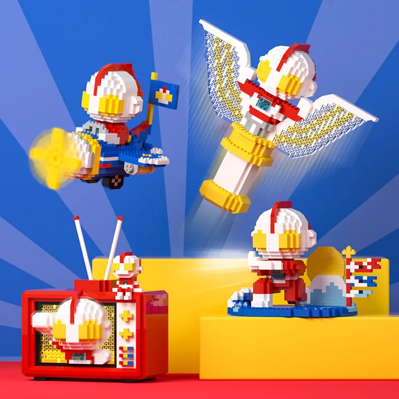 Wholesale of Diga Ultraman and Astronaut series luminous small particle puzzle puzzle for block toy gifts