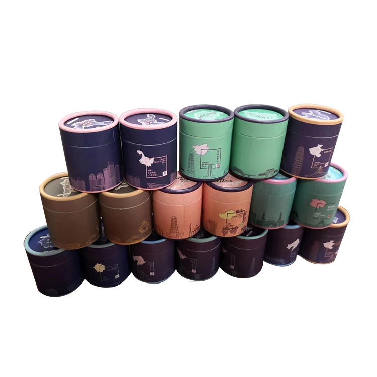 Custom Design Round Tube Cylinder Cardboard Boxes Packaging for Cookies