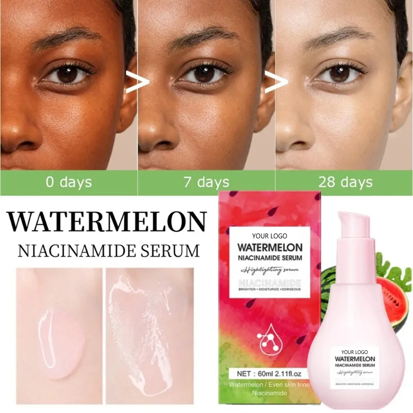Organic whitening skin care serum Stretch Marks Removal Niacinamide Dark Spot Anti Aging Hydrating lightening watermelon Serum