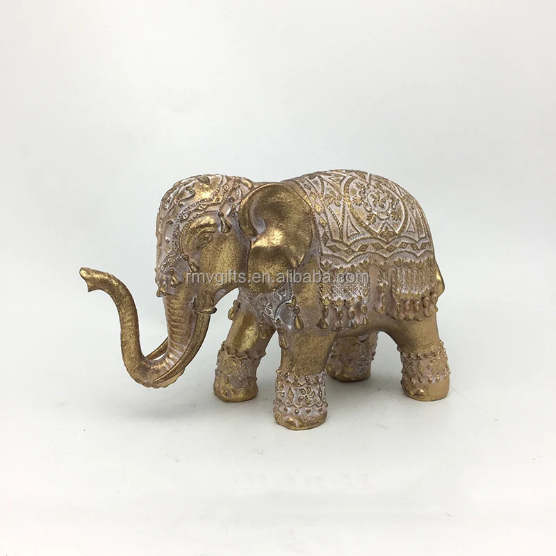 Animal Home Ornament Gold Lucky Thailand Resin Elephants for Indoor Decoration with Best Price