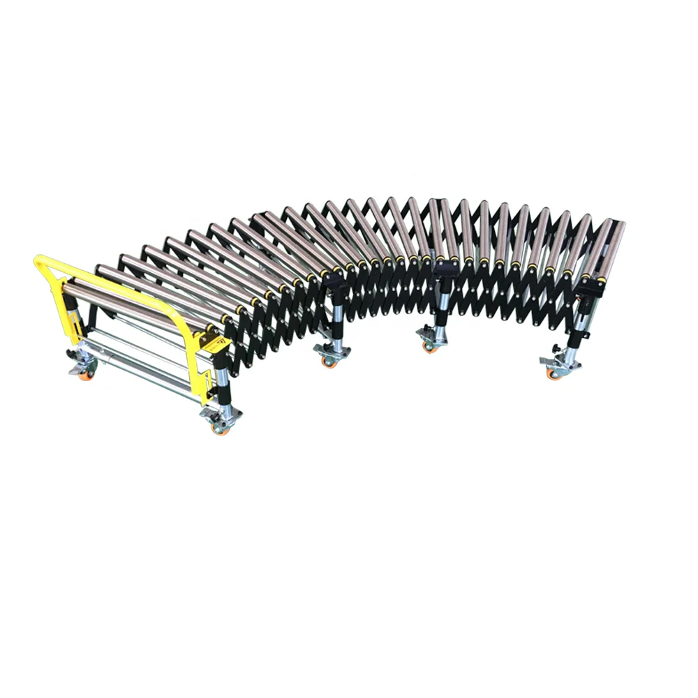 YL Hot sale 2021Unpowered folding telescopic roller conveyor flexible telescopic belt conveyor,sorting system
