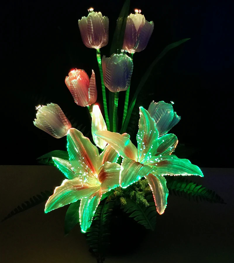 Christmas decoration  artificial flowers /LED fiber optic flower lamp , holiday decoration fiber optic  flowers