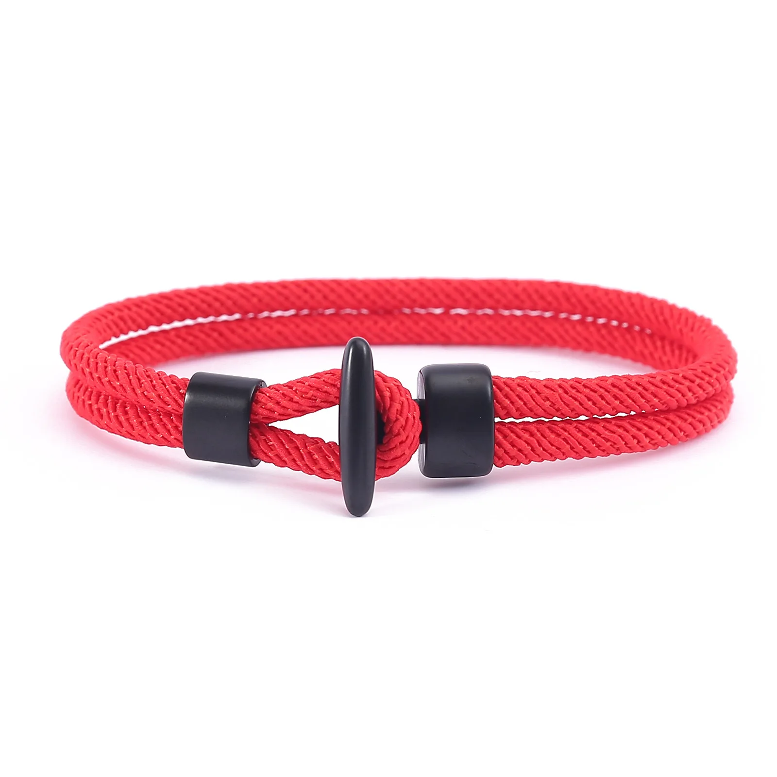 Navy Style Trendy Hand Woven Anchor Braided Nylon Rope Bracelets For Surfer Men Gift For Anniversary