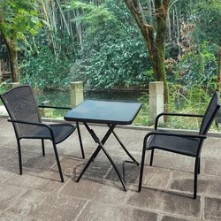 Foldable round dining garden outdoor lightweight bar cast aluminum folding table