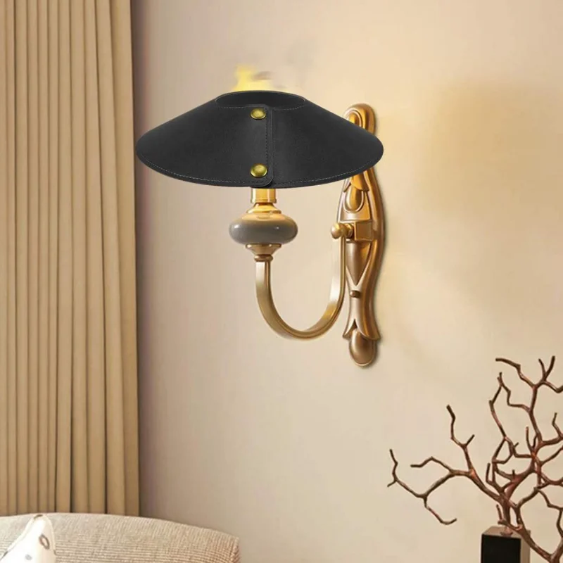 PU Leather Table Lamp Shade Simple Classic Lampshade Cover Custom Logo Lamp Shade Rings
