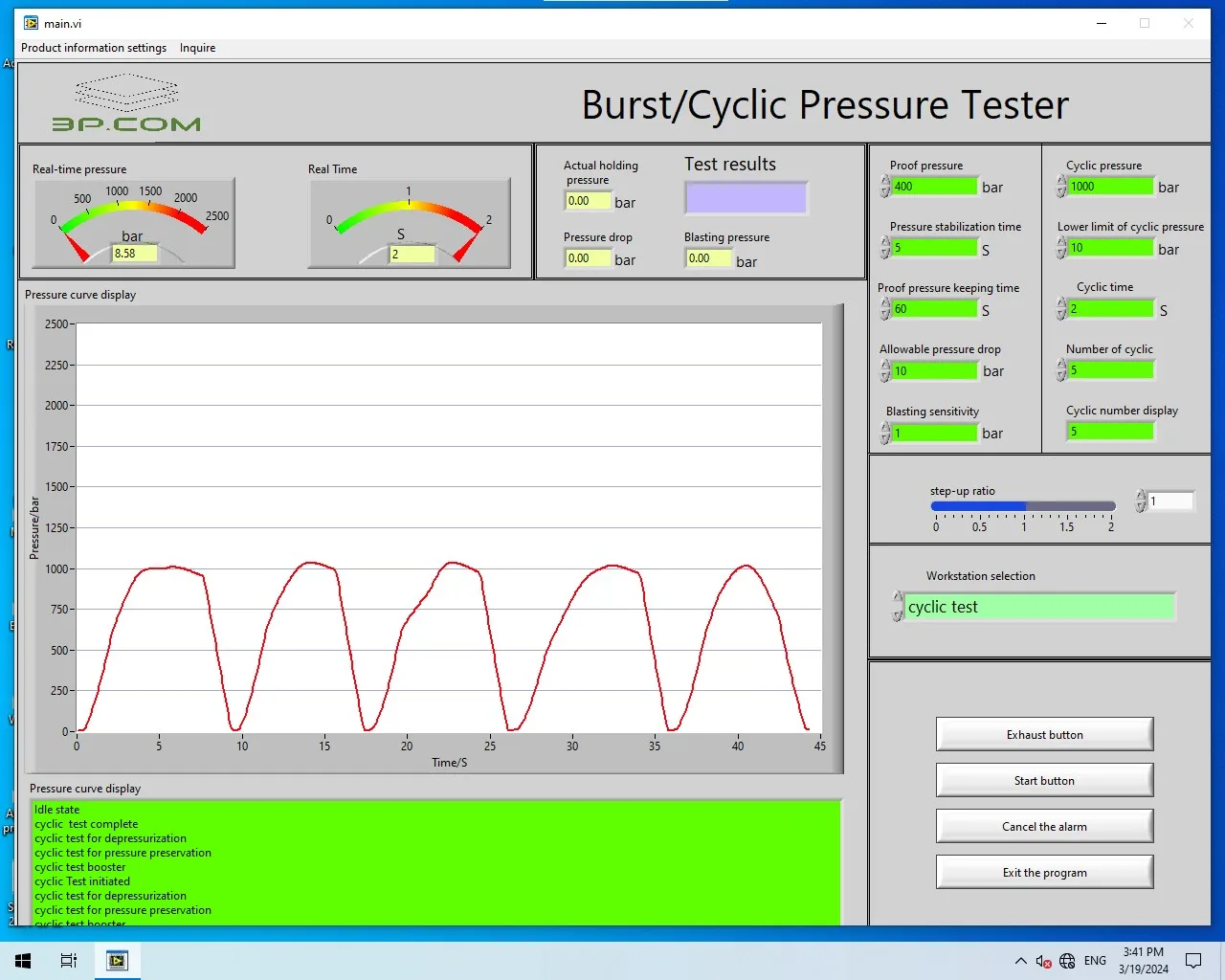 Computer Control Hydraulic Hose Pressure Test Equipment Pipe Cyclic Test Machine