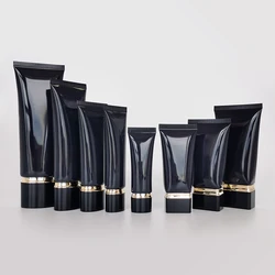Competitive price round packaging cosmetic tube black plastic tubes withe lids