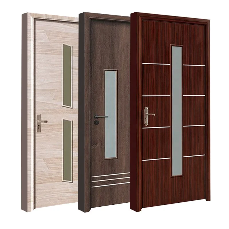 Waterproof Eco-friendly Wooden Plastic Panel Modern Bedroom Design Interior Wpc Door