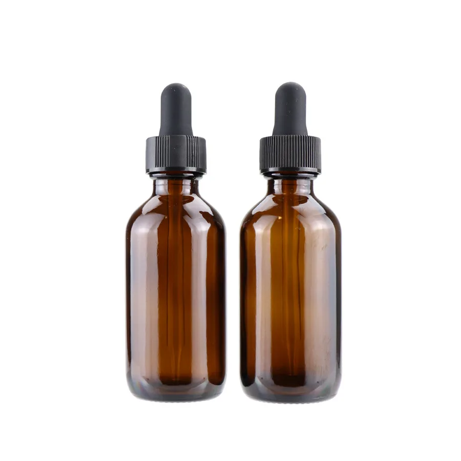 1oz 2oz 4oz 15ml 30ml 60ml 120ml boston amber cosmetics empty essential oil face serum glass dropper bottles with pipette