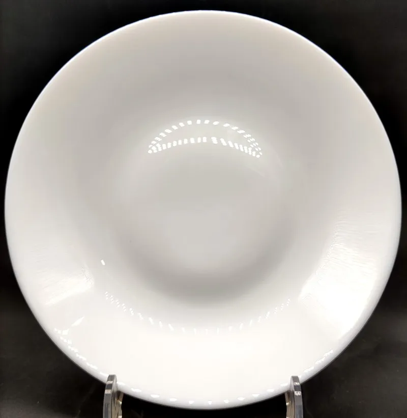 
Оптовая продажа, посуда из темно-белого опалового стекла, термостойкие тарелки из опалового стекла, тарелка с гладкой поверхностью 