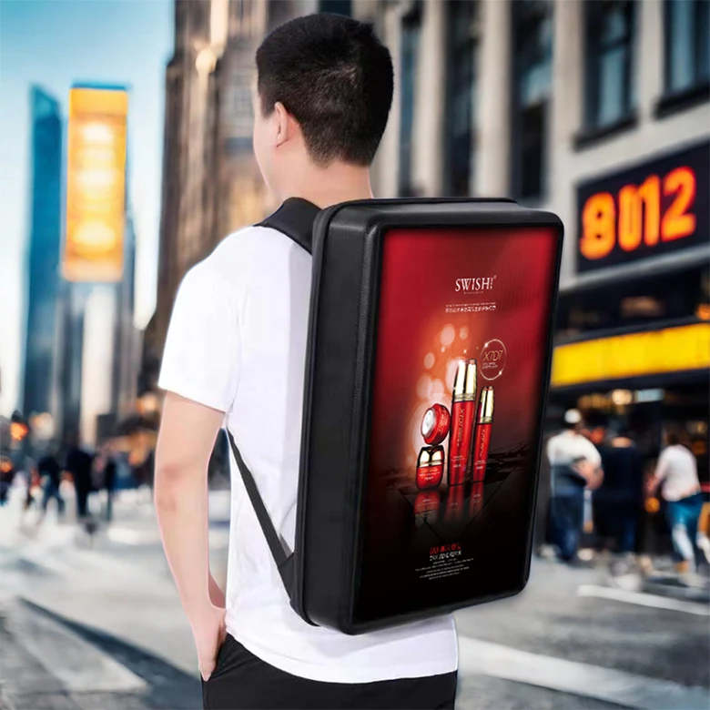 21.5 Inch Waterproof Digital Android Backpack Billboard Mobile Advertising Display Screen Human Walking Billboards