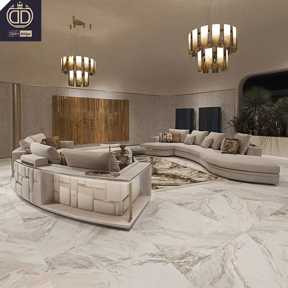 modular big commercial Italian luxury leather curved couch sofa modern sectional living room curved sofa