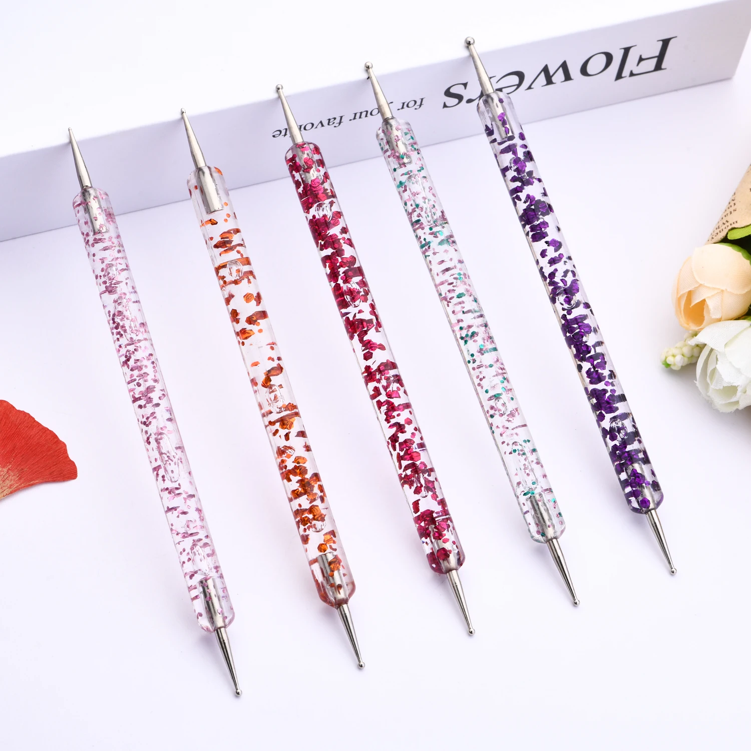 In Stock 5 Pcs Multi Colored DIY Design Nail Art Point Drill Tool Dotting Tools for Painting Dot Nail Art Tool Embossing