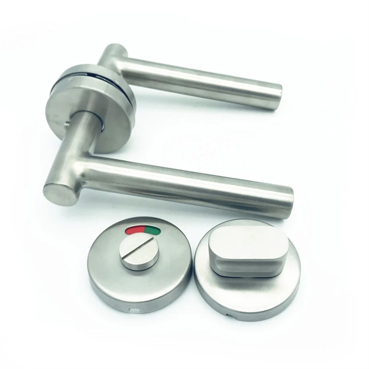 China Factory Direct Modern Design Privacy Door Lever Handle Lock Set Coin-Operated Toilet Door Lock for Villas