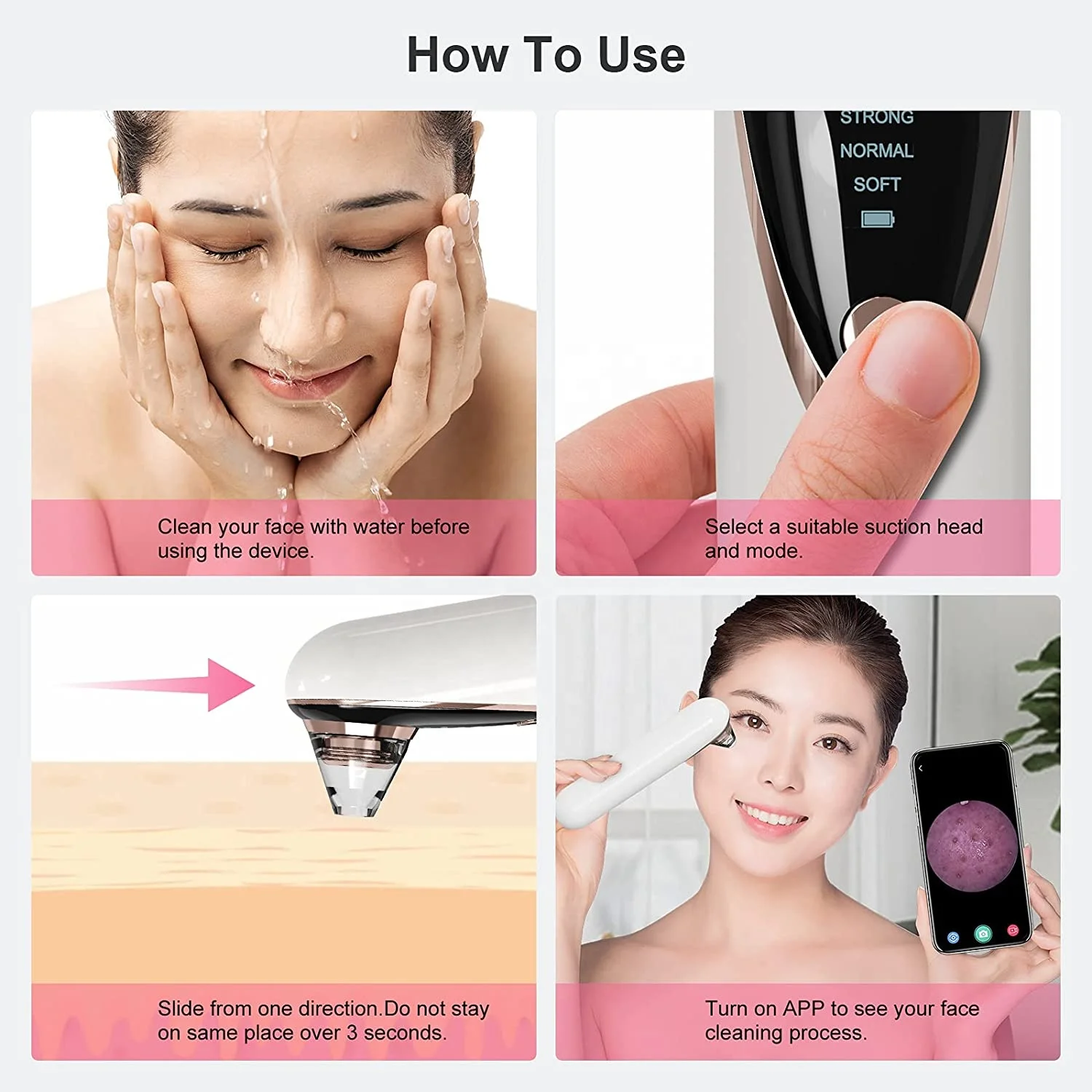 Blackhead Acne Pore Facial Cleaning Brush Black Head Remover Visual Blackhead Remover Beauty Apparatus