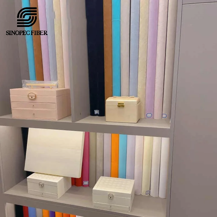Jewelry Boxes Flock Fabric 100% Nylon Flock Powder 1.2dx0.6mm For Package Fabric