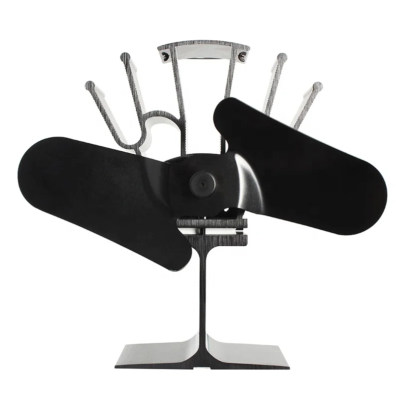 Hot Sales Freestanding Anodized Aluminium Fireplace Fan Eco Friendly Silent Wood Log Burner Fireplace Accessories Stove Top Fan