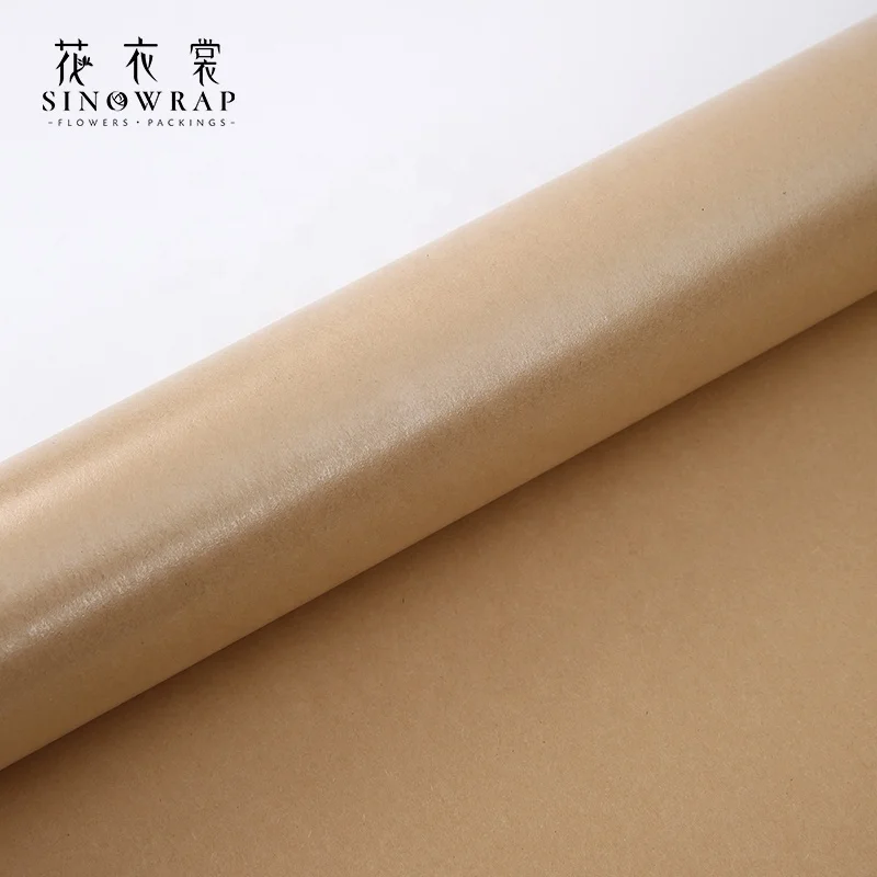 SINOWRAP  Simple classic waterproof kraft paper roll  flower bouquet wrapping Kraft paper