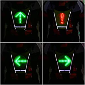 Custom Logo USB High Visibility Reflective Safety Vest with Red LED Flashing Light in the Back Running Warning Safety Vest