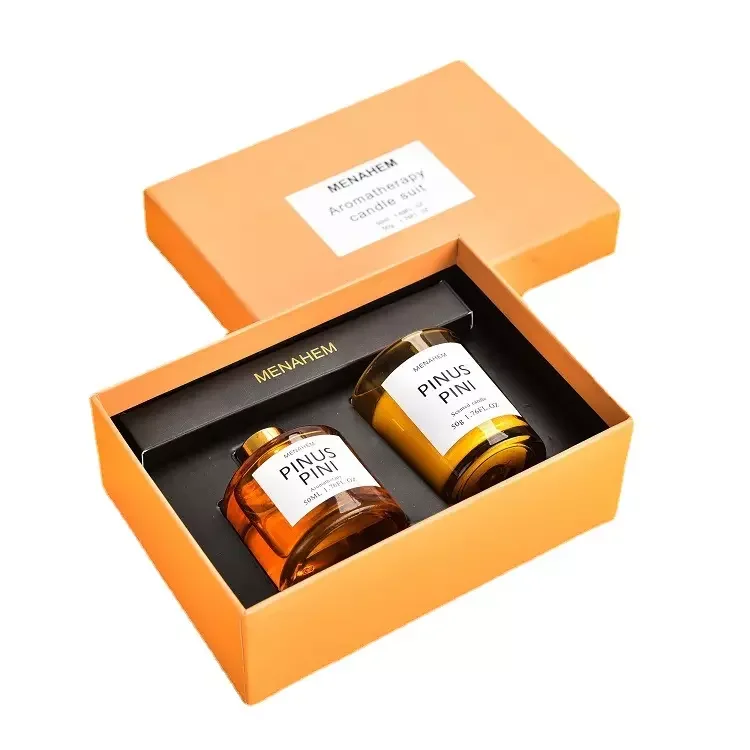 Custom promotional gift fragrance scented candle and diffuser set with gift box