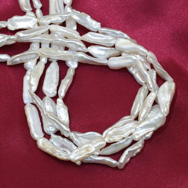 Wholesale Bulk long irregular stick biwa baroque shape genuine Natural Cultured Real Freshwater Pearl Strand Bead
