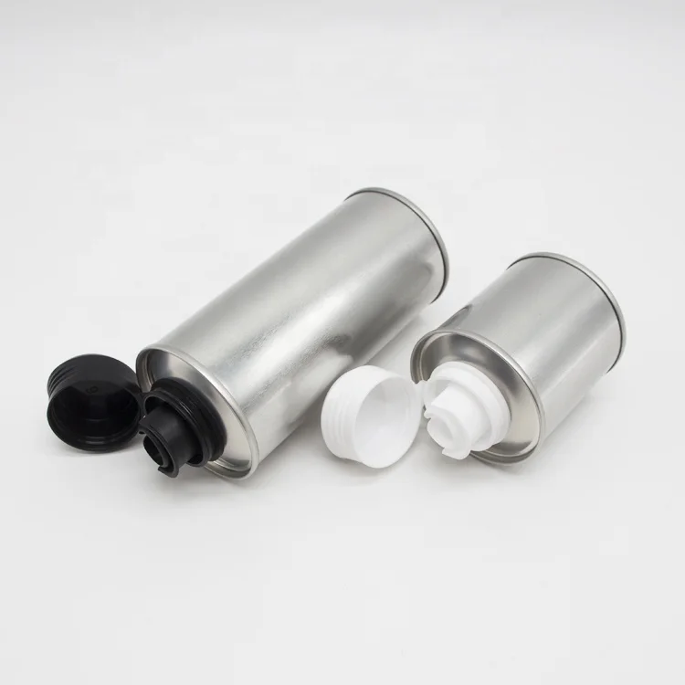 250ml 500ml round tin can olive oil empty tin can with plastic cap