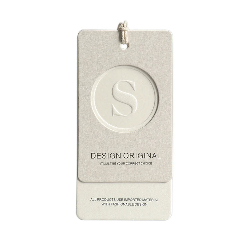 Custom Designed Printing Paper Garment Hangtag Labels Sustainable Clothing Product Tags for Shoes and Bags Foil Technics