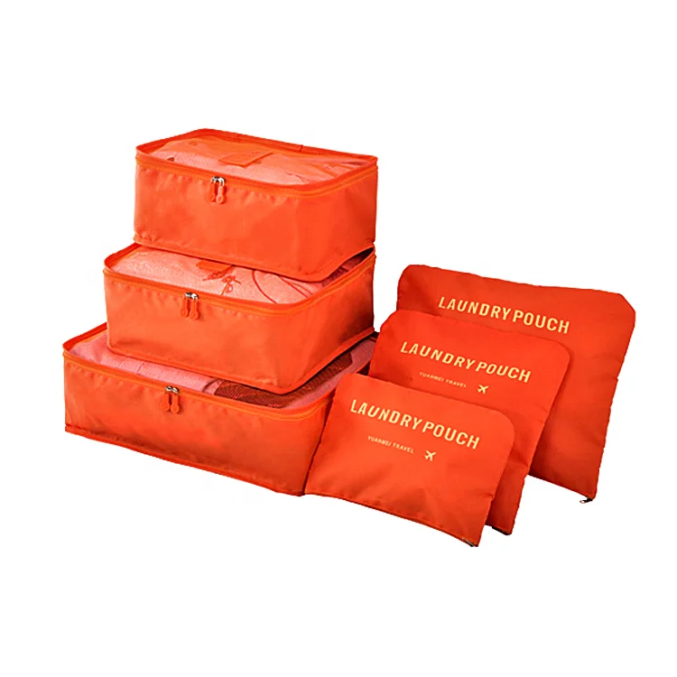 custom waterproof oxford packing cubes 6 piece travel organizer bag for suitcase