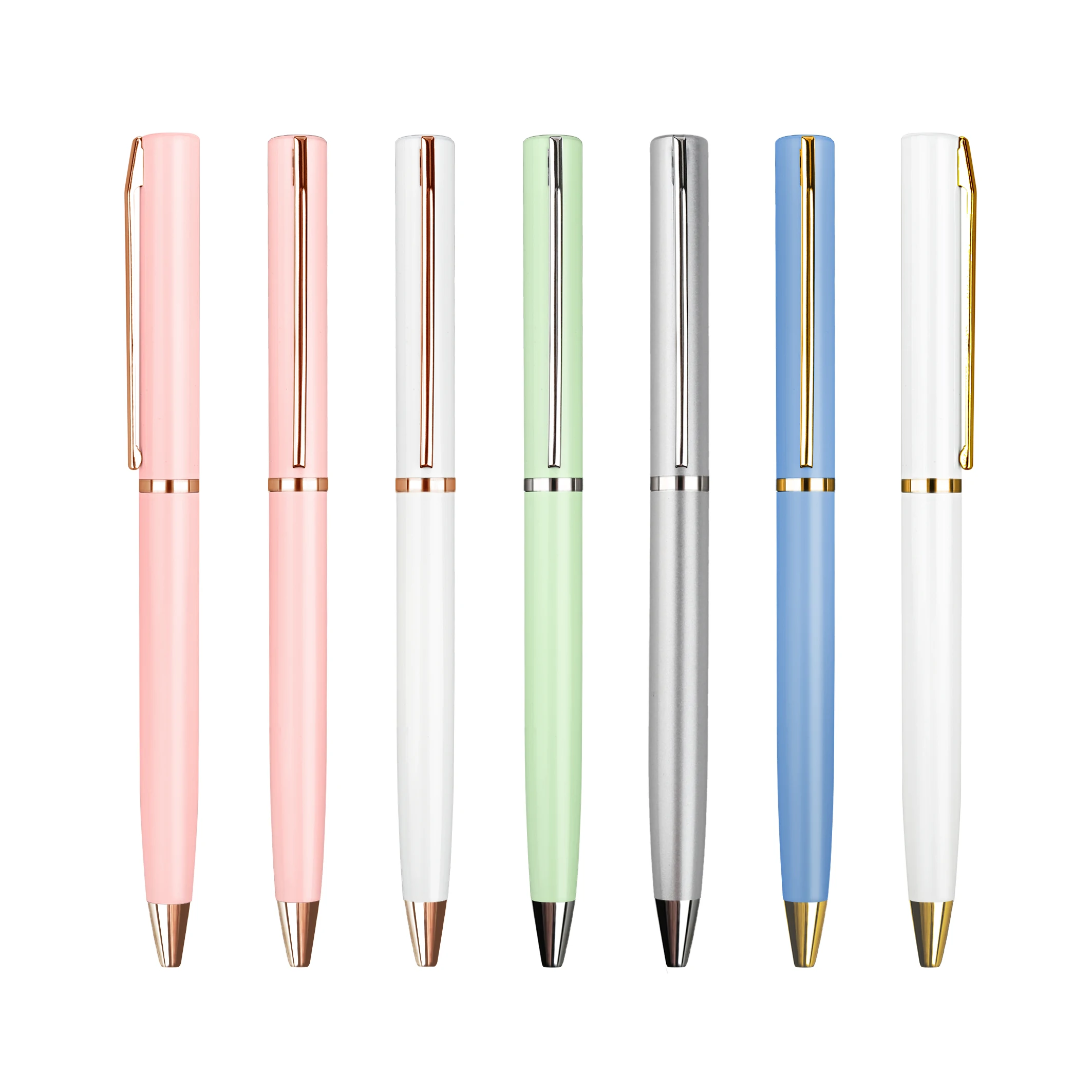 TTX Wholesale White Metal Sublimation Printing Ballpoint Pens Blank Press Office School Pen
