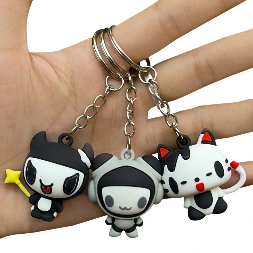 Factory custom logo pvc rubber cartoon character key chain custom 3d silicone keychain