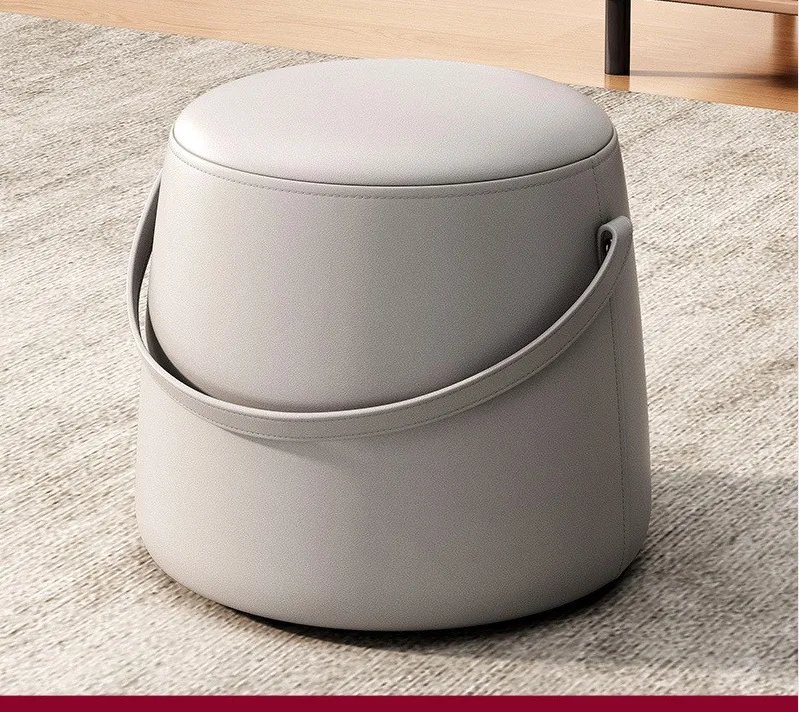 Modern Leather Stool for Living Room Bedroom Outdoor School  Babies and Kids Stools & Ottomans with handle