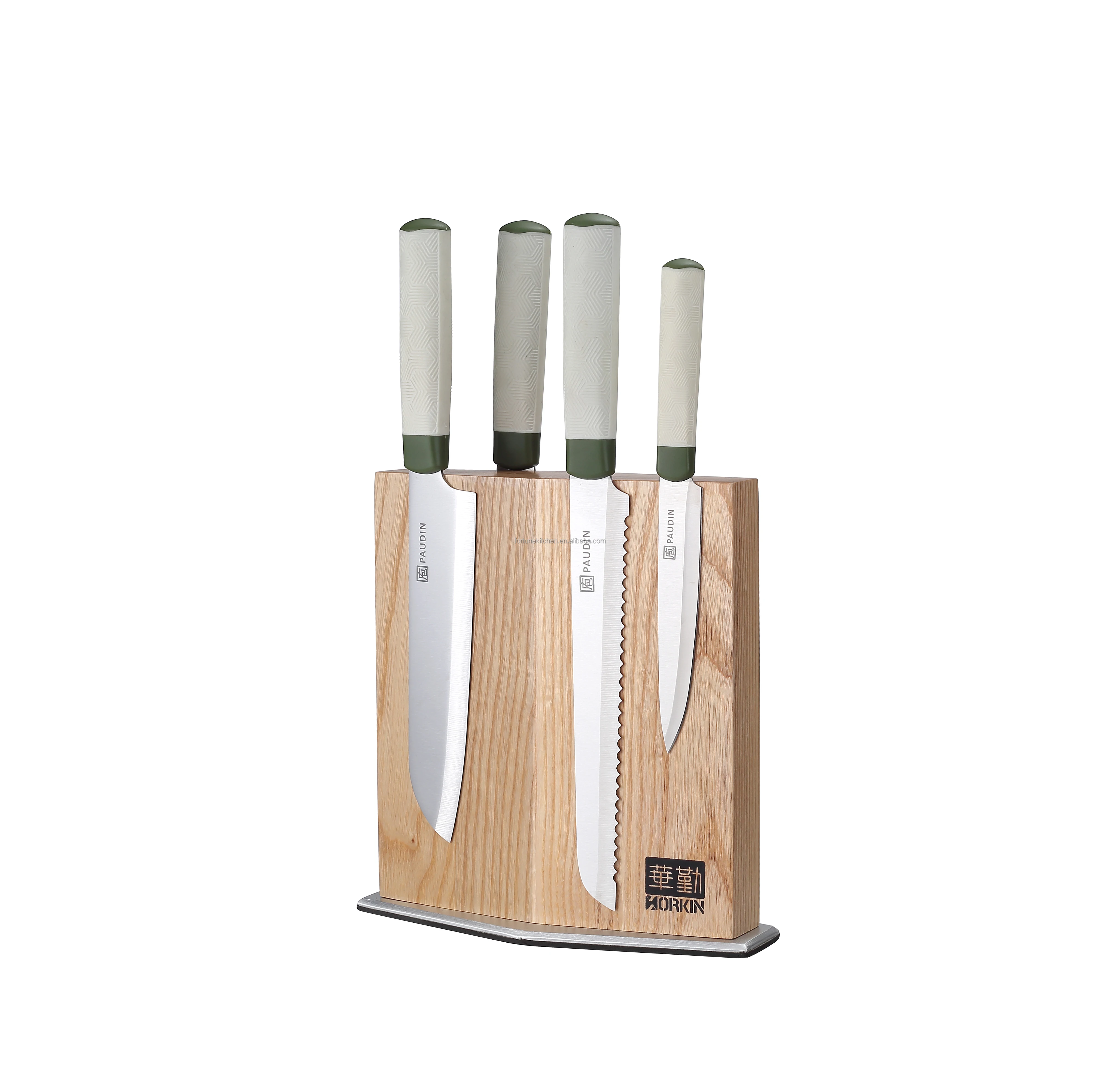 Horkin ASH Wood Strong Enhanced Magnets Double Sided Magnetic Knife Block Holder Thick Base Magnetic Knife Holder Stand