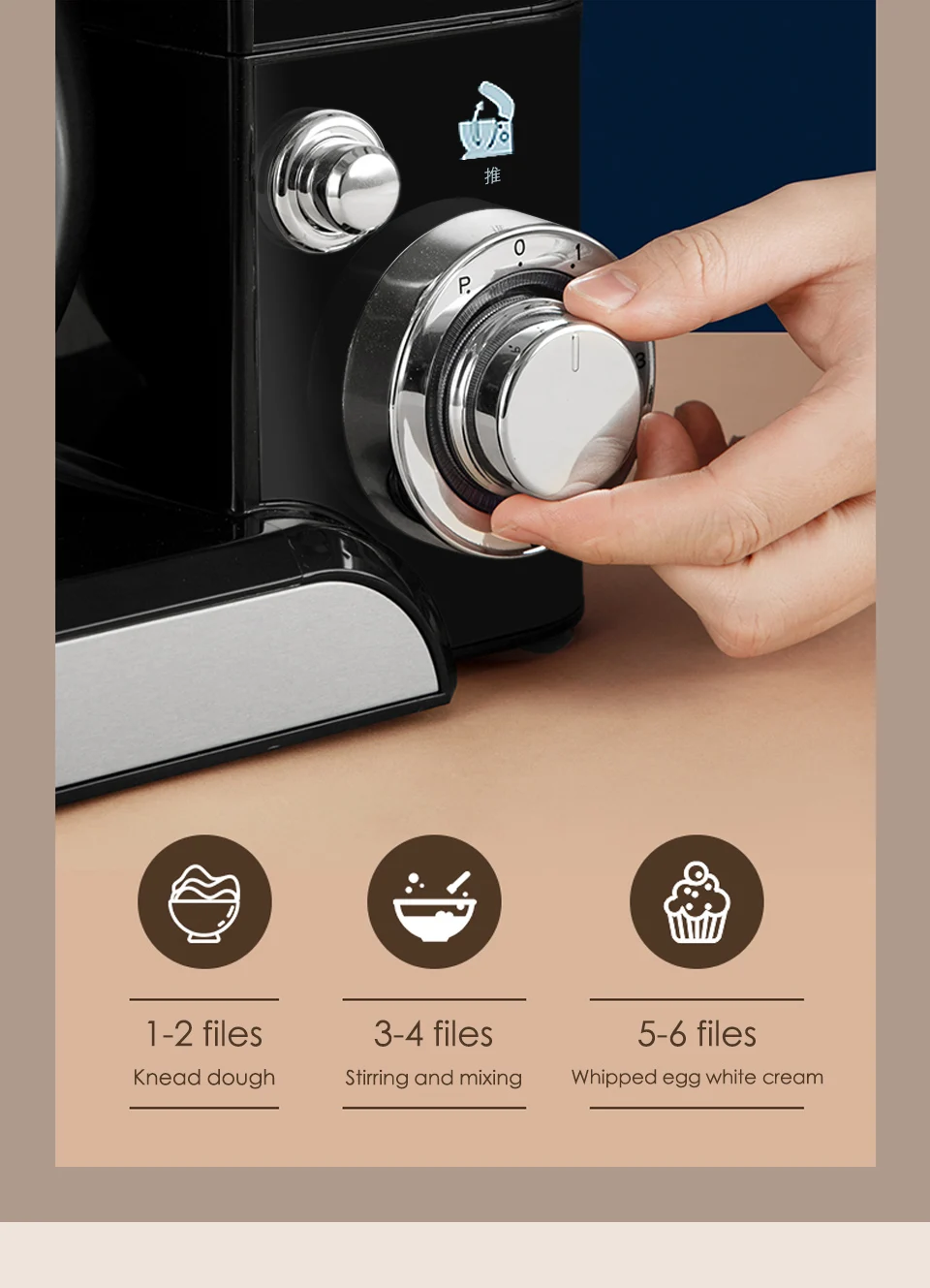 1000w 5l Multifunctional Food Processor Kitchen Machine Electric Household Mini Dough Stand Mixer