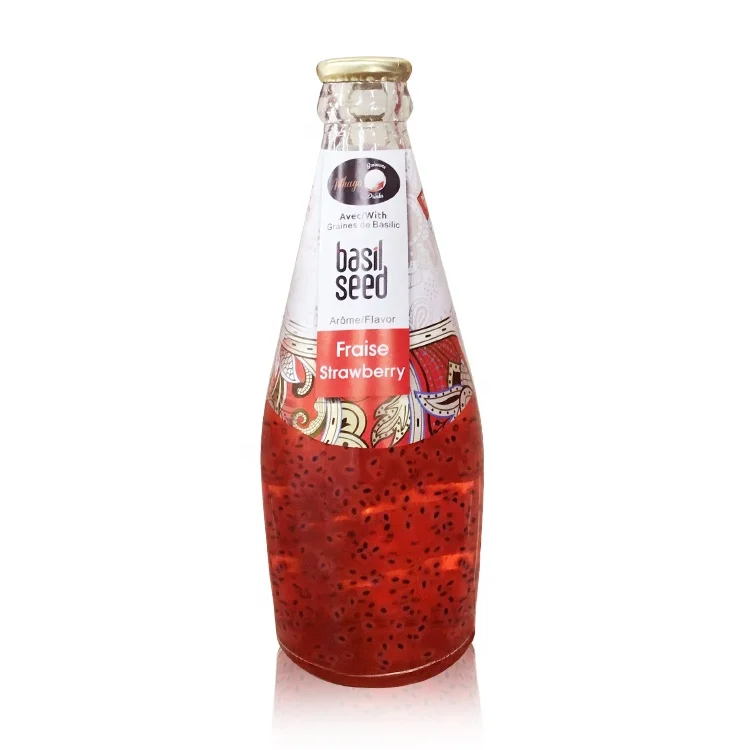 Strawberry flavor OEM Basil Seed fruit Drink