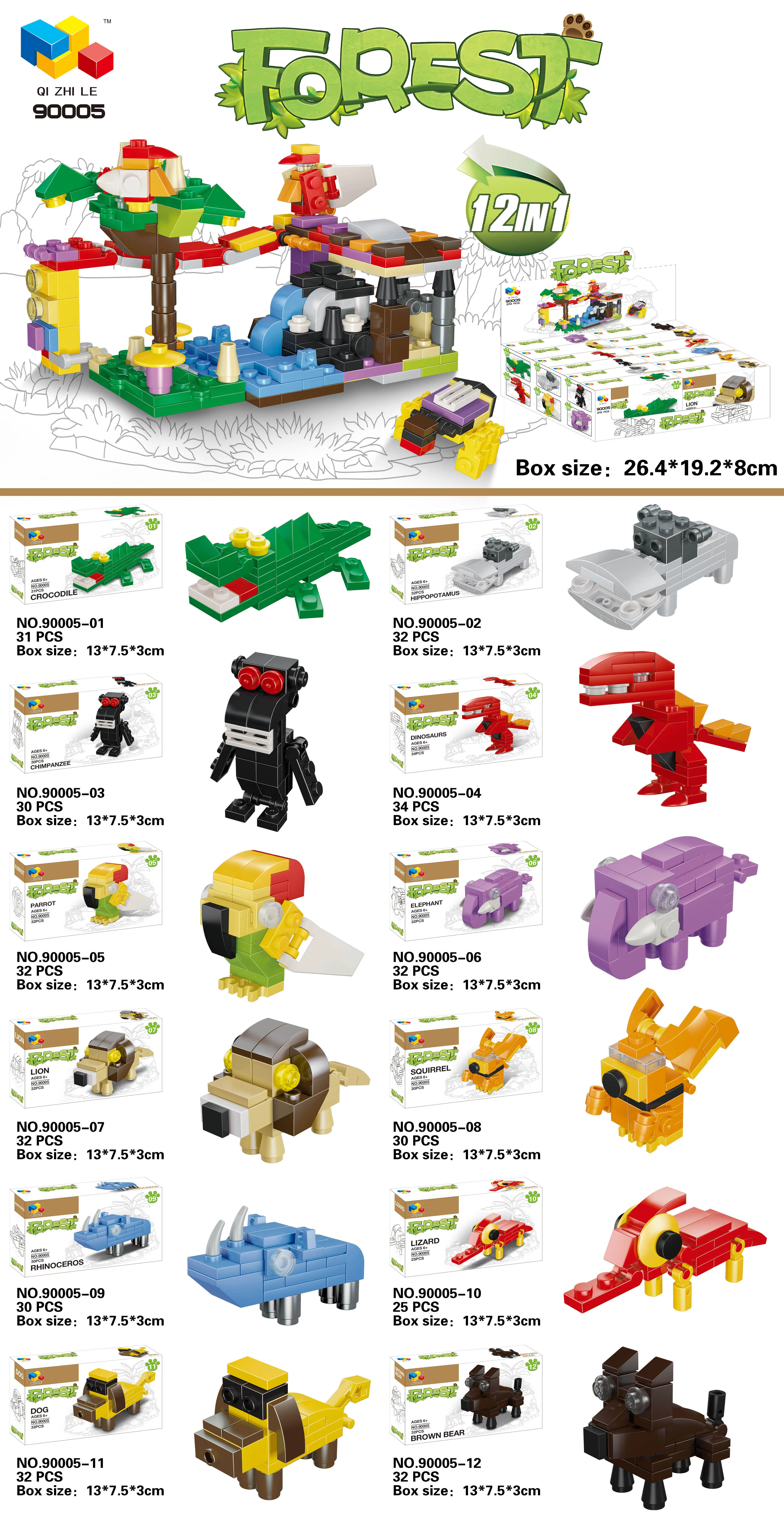 Wild Jungle Savanna  Park Around The World Building Forest DIY Zoo Animals Compatible,animal building block sets