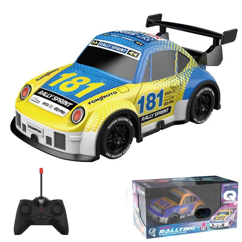 AiJH 1:24 Radio Control Car With Cool Light Rc Vehicle Toys 27Mhz Rc Racing Mode For Children Gift