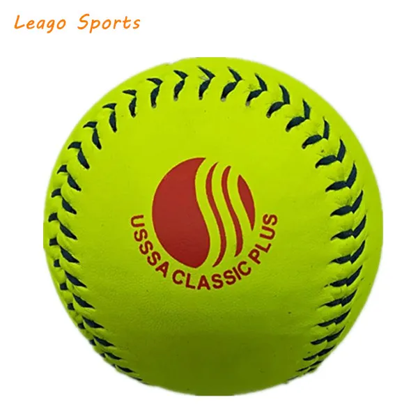11 inch 12 inch split leather  Polyurethane core softballs raised seam professional USSSA  fastpitch softball balls for game