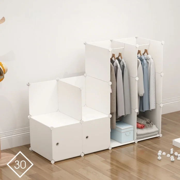 Extra Sturdy Combination Armoire Space Saving Modular Storage Cabinet Clothes Cabinet For Hanging Clothes