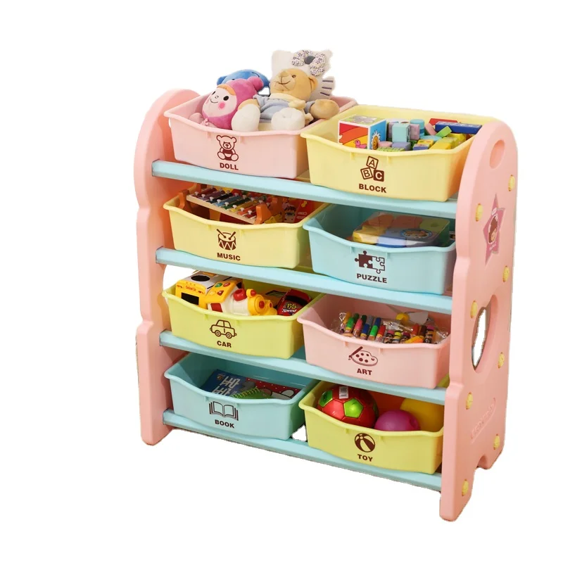 Movable Baby Corner Cupboard Rack Drawer Toys Storage Children Cabinets Kids Toys Cabinet Custom Plastic PE School Wood Ningbo