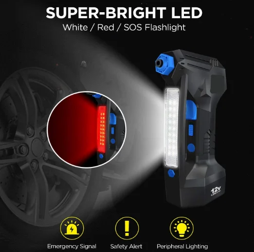 Portable Air Compressor, 150PSI Cordless Tire Inflator Pump with Digital Pressure Gauge Air Pump with 12V Car Adapter for Car