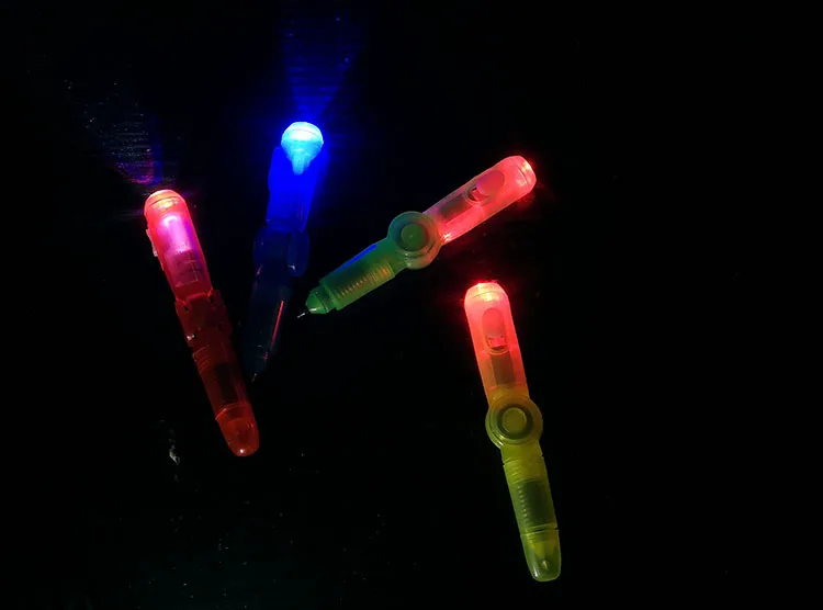 Amazon Color Crystal Flight Pressure Relief Fingertip Toys Hand Spinner Gyro Ball Ball Pen Finger Rotary Led Flashing Toy Pen