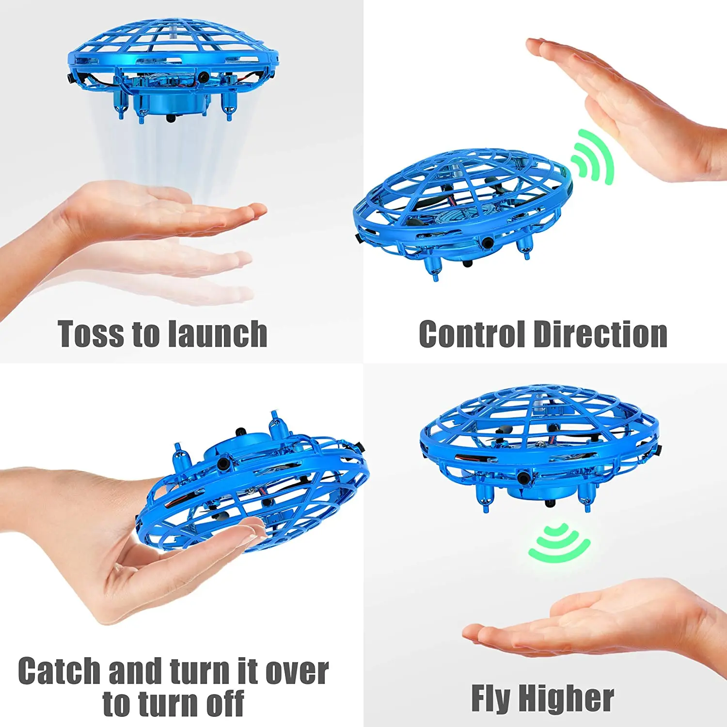  Amazon Hot Sale Hand Operated Mini USB Rechargeable Drone Toy Indrared Induction LED Light UFO Flying