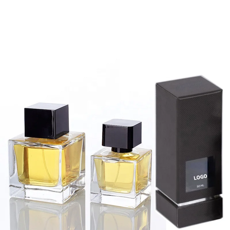 Custom perfume 30ml 50ml 100ml  bottle with gift box sprayer empty square perfume bottle glass 50ml perfume bottle with box
