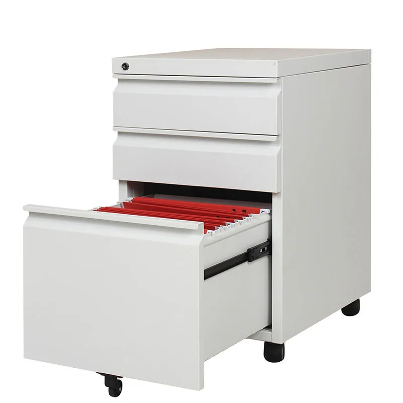 3 Pull vertical stainless steel metal file cabinet with automatic lock