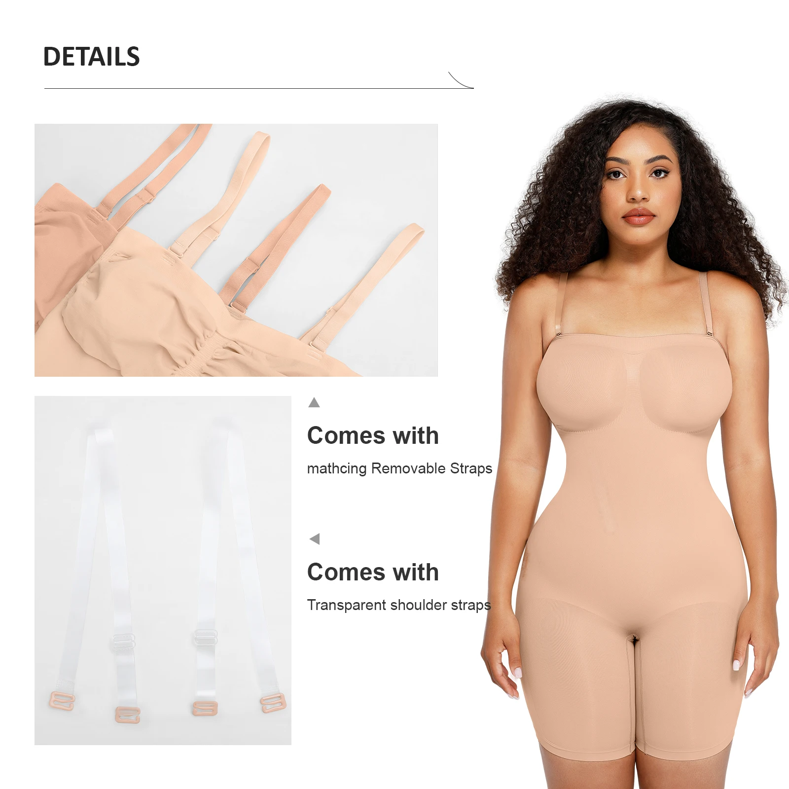 Hexin HOT SALE wholesale custom comfortable Backless tummy control slimming Body Shaper Seamless Bodysuit Shapewear For Women