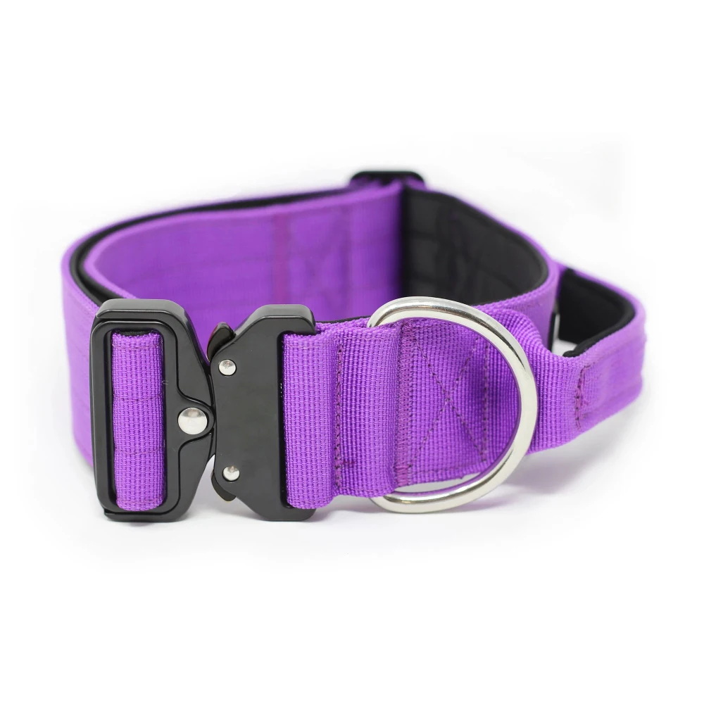 2024 New Design Bulldog Pet Multi-functional Tactical Dog Collar With Metal Buckle For Large Breed