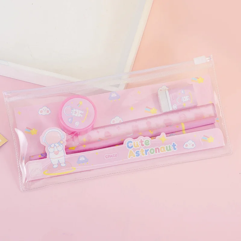 Wholesale Cheap School Students Stationery Suppliers Cute Pencil Promotion Gift Kids Stationery Set