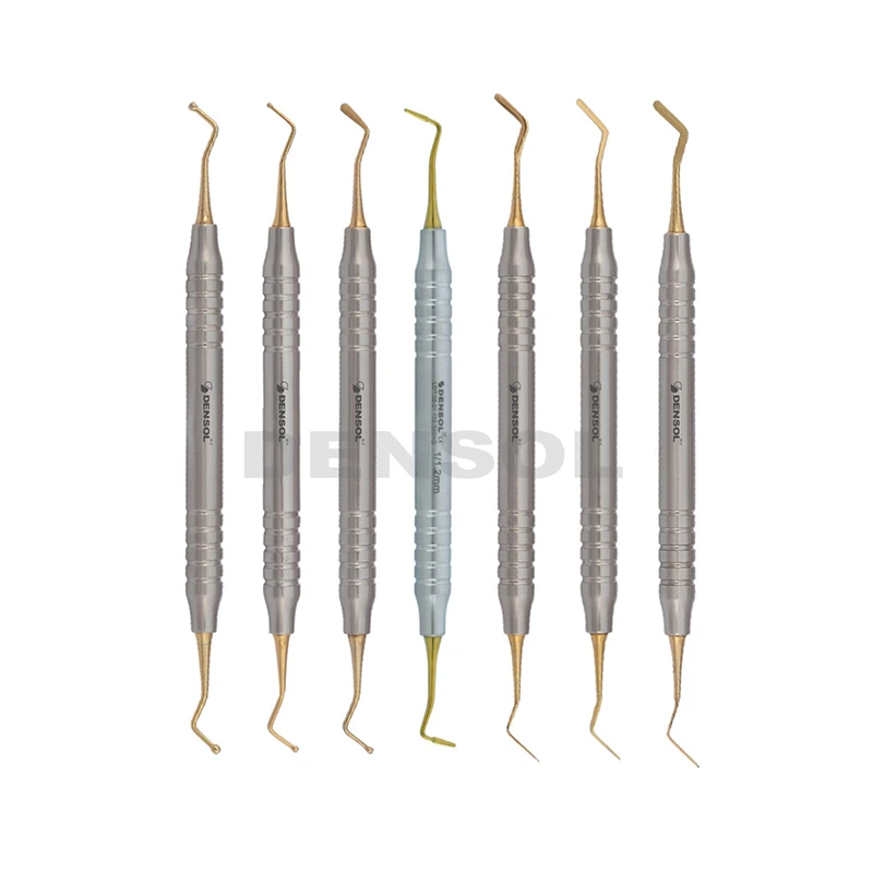 Dental Composite Flat Plastic Burnisher TIT Coated Set Dental Filling Restorative Ball Burnisher Spatula Set