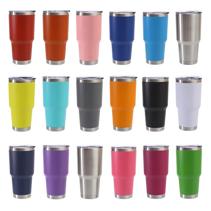 wholesale bulk 30oz double wall insulated stainless steel wine  tumbler cups with straw
